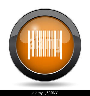 Barcode-Symbol. Barcode-Webseite-Taste auf weißem Hintergrund. Stockfoto