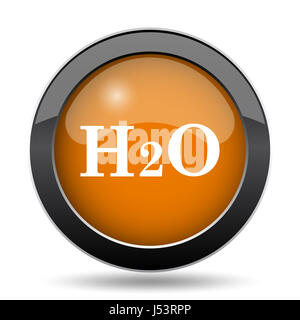 H2O-Symbol. Schaltfläche "H2O Website" auf weißem Hintergrund. Stockfoto