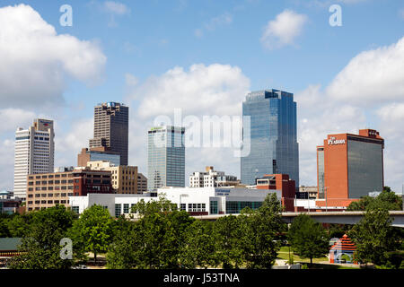 Little Rock Arkansas, Junction Bridge, Aussicht, Skyline der Innenstadt, Hochhäuser Wolkenkratzer Gebäude Gebäude Gebäude, Skyline der Stadt, Bezirk, Horizont Stockfoto