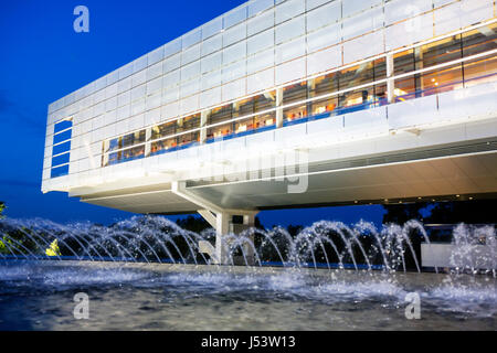 Little Rock Arkansas, William J. Clinton Presidential Library, Brunnen, Architekt James Polshek, modern, Design, 42. Präsident, Bewohner, Außenansicht Stockfoto