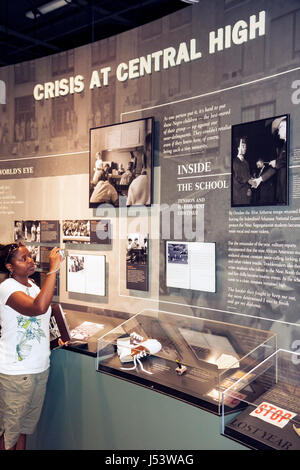 Little Rock Arkansas, Central High School National Historic Site, 1957 Desegregationskrise, Schwarze Geschichte, afrikanisches Erbe, Little Rock Nine, Central High Stockfoto
