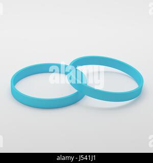 Leere Armbänder auf weißen Hintergrund isoliert Stockfoto