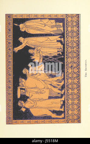 Eine Geschichte von drei griechischen Kindern, die das Leben im antiken Griechenland darstellen, illustriert mit Werken, die von Flaxman und antike Kunst inspiriert sind und das Wesen der klassischen Antike erfassen. Stockfoto