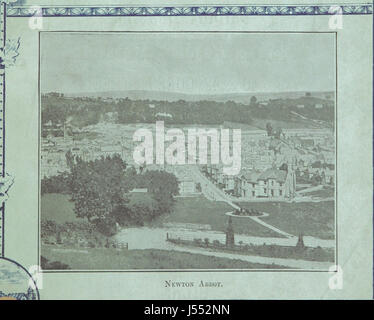Diese illustrierte Rezension bietet einen umfassenden Leitfaden zu den lokalen Handelsgeschäften in Newton Abbot, einer Stadt im Westen Englands. Sie hebt wichtige Unternehmen hervor und bietet einen historischen Überblick über den lokalen Handel. Stockfoto
