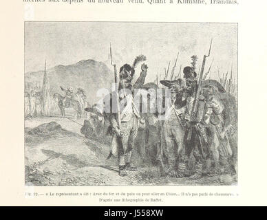 Dieses Bild ist Teil des illustrierten Buches „NapolÃ et Son temps“, das durch detaillierte Gravuren und Farbtafeln eine umfassende visuelle Geschichte der Epoche Napoleon Bonapartes vermittelt. Stockfoto