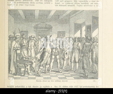 Dieses historische Werk umfasst die Geschichte Böhmens und Mährens von 1620 bis 1648 und beschreibt wichtige Ereignisse in dieser Zeit, darunter die Schlacht am Weißen Berg und den Dreißigjährigen Krieg. Stockfoto