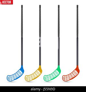 Klassische leisten für Unihockey und Boden Hockey-Set Stock Vektor
