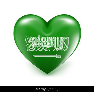 Liebe Saudi Arabien Herzen Luftballons Flagge Vektor. 3D Vektor-Illustration Stock Vektor