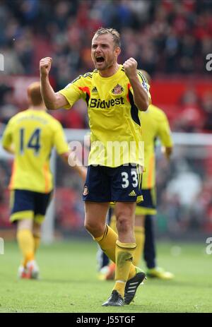 LEE CATTERMOLE feiert MANCHESTER UNITED V SUNDERLAND OLD TRAFFORD MANCHESTER ENGLAND 3. Mai 2014 Stockfoto