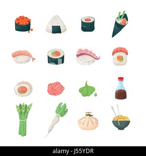 Sushi - set moderne Vektor-Linie-icons Stock Vektor