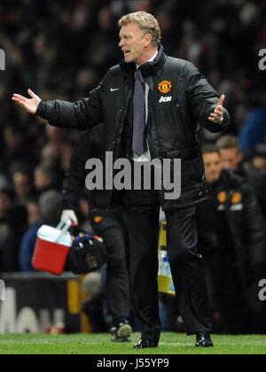 DAVID MOYES MANCHESTER UNITED FC MANAGER OLD TRAFFORD MANCHESTER ENGLAND 25. März 2014 Stockfoto