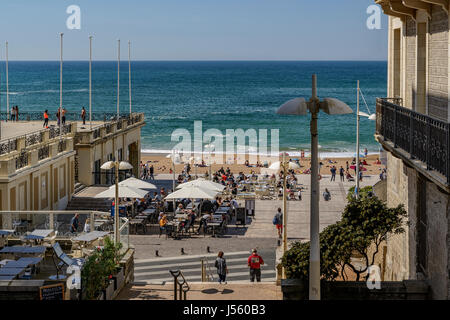 Das Grand Plage und dem Casino, Biarritz, Frankreich, Europa, Stockfoto