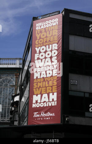 Argyle Street Glasgow 17. Mai 2017. Großbritanniens erste Tim Hortons Outlet nähert sich Fertigstellung im Glasgower Argyle Street vor einem Besuch von Tim Hortons Food Truck später in der Woche. Alan Oliver/Alamy Live-Nachrichten Stockfoto