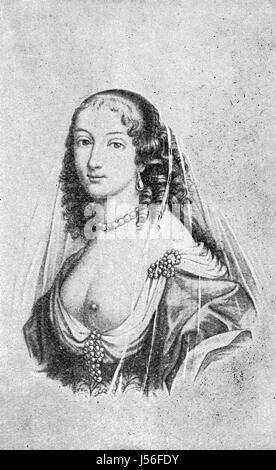 Frau am französischen Hof am Ende des 16. Jahrhunderts, verbesserte digitale Reproduktion aus einer Publikation des Jahres 1880 Stockfoto