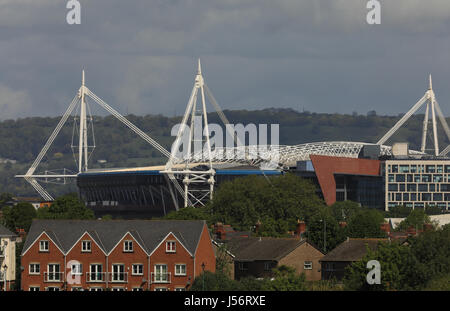 Fürstentum Stadion, formal Millennium Stadium, Cardiff, Wales, UK. Heimat der Welsh Rugby und der Veranstaltungsort für das Champions League Finale 2017. Stockfoto