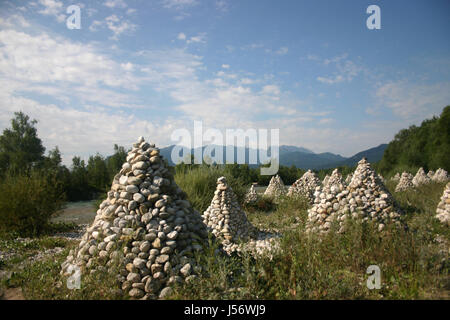 Kunst im Sommer sommerlich Bayern Alpen Künstler Maler Landschaft Landschaft Natur Stockfoto