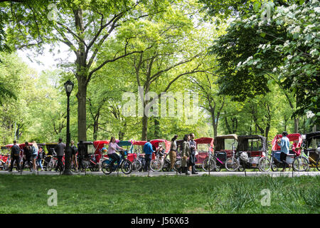 Fahrradrikscha im Central Park, New York City, USA Stockfoto