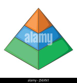 Geschichtete Pyramide Symbol, Cartoon-Stil Stock Vektor