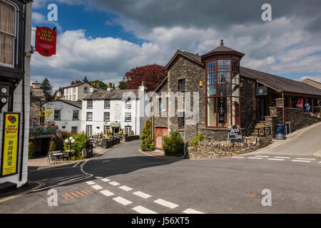 Zurück Straßen von Bowness auf Windermere, Lake District, Cumbria Stockfoto