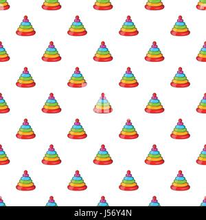 Spielzeug Pyramide Muster, Cartoon-Stil Stock Vektor