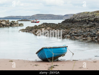 Boote am Loch Ewe - Bucht-Hafen, Poolewe, Wester Ross, Highland, Schottland, UK Stockfoto