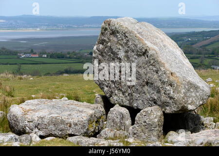 Blick über North Gower von Arthurs Stein auf der Oberseite Cefyn Bryn, Gower, Wales Stockfoto