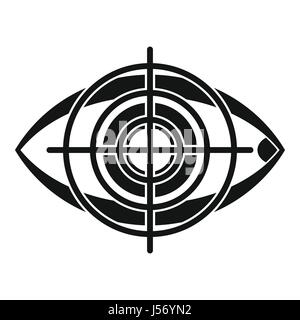 Auge und Ziel-Symbol, einfachen Stil Stock Vektor