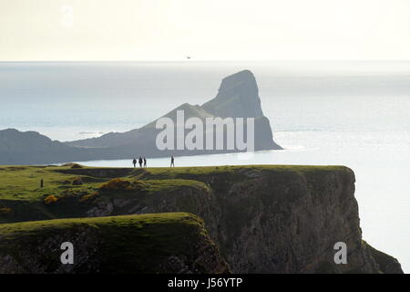 Worms-Kopf auf der Gower-Halbinsel am Rhossili Bucht Wales Sommer 2017 Stockfoto