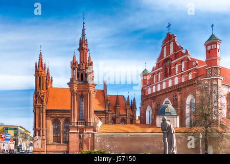 St Annes und Bernadine Kirche in Vilnius, Litauen. Stockfoto