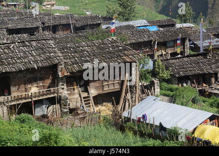 Ghatlang Dorf in Nepal nach dem Erdbeben Stockfoto