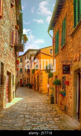 Montefioralle, Toskana, Italien Stockfoto