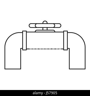 Stahlleitung Ventil Symbol, Umriss-Stil Stock Vektor