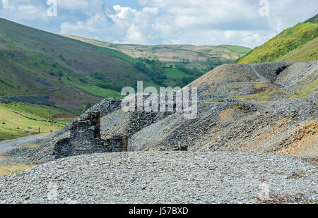 Alte Stillgestuchte Bleiminenanlagen Cwmystwyth Mid Wales Stockfoto