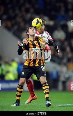 DANNY GRAHAM & FERNANDO AMOREB HULL CITY FC V FULHAM FC KC STADIUM HULL ENGLAND 28. Dezember 2013 Stockfoto