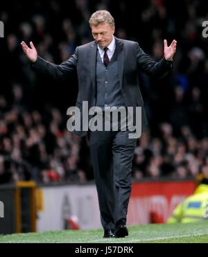 DAVID MOYES MANCHESTER UNITED FC OLD TRAFFORD MANCHESTER ENGLAND 1. Januar 2014 Stockfoto