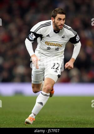 ANGEL RANGEL SWANSEA CITY FC SWANSEA CITY FC OLD TRAFFORD MANCHESTER ENGLAND 11. Januar 2014 Stockfoto