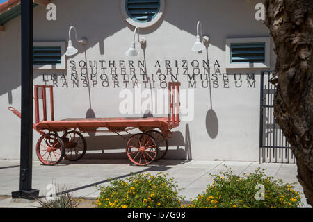 Tucson, Arizona - The Southern Arizona Transportation Museum, gelegen im alten südlichen Pazifik Depot. Stockfoto