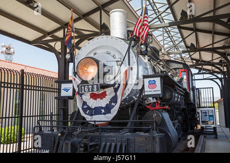 Tucson, Arizona - Southern Pacific Lokomotive 1673, im südlichen Arizona Transportation Museum ausgestellt. Die Lokomotive wurde im Jahr 1900 von Weiß'sche gebaut. Stockfoto