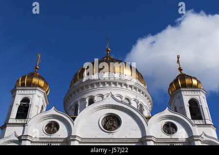 Moskau, Russland: Details der Kathedrale von Christus Kirche des Erlösers, die höchste orthodoxe Christen in der Welt Stockfoto