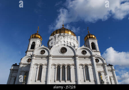 Moskau, Russland: Blick auf die Kathedrale von Christus Kirche des Erlösers, die höchste orthodoxe Christen in der Welt Stockfoto