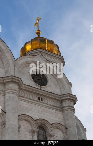 Moskau, Russland: Details der Kathedrale von Christus Kirche des Erlösers, die höchste orthodoxe Christen in der Welt Stockfoto