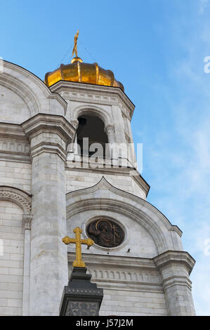 Moskau, Russland: Details der Kathedrale von Christus Kirche des Erlösers, die höchste orthodoxe Christen in der Welt Stockfoto