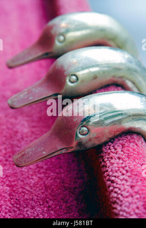 Orlando Florida, International Drive, The Peabody Orlando, Hotelhotels, Motel Motels, Duck March, Messing, Rohrgriffe, Schnabel, Tradition, tägliche Veranstaltung Stockfoto