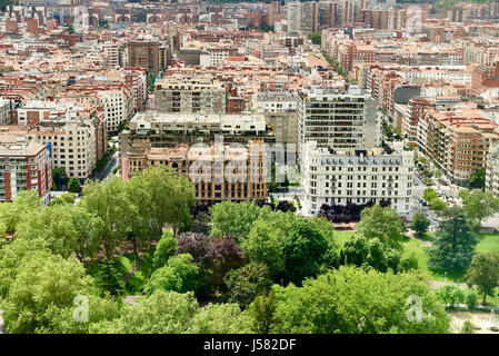 Bilbao-Ansicht von oben, Bilbao, Vizcaya, Basquue Land, Euskadi, Euskal Herria, Spanien, Europa Stockfoto