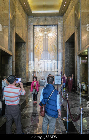 Empire State Building Lobby in New York City, USA Stockfoto