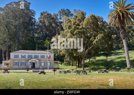 Das Besucherzentrum auf Angel Island, San Francisco, Kalifornien, USA. Stockfoto