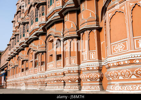 Hawamahal Wind-Palast in der rosa Stadt Jaipur, Indien in Jaipur, Indien, Rajasthan, Stockfoto