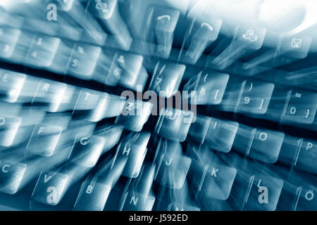 Bewegung, die Verschiebung gleitenden Bewegung Tastatur es Dynamik Dynamik Buchstaben Stockfoto