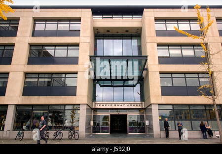 Das Quadrat, Temple Quay, Bristol Temple Quay House zeigt. Stockfoto