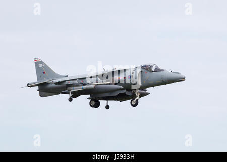 BAE Harrier GR9 von 41(R) Geschwader, RAF am Ansatz zur RAF Waddington International Airshow - Ankünfte 2. Juli 2010 Stockfoto